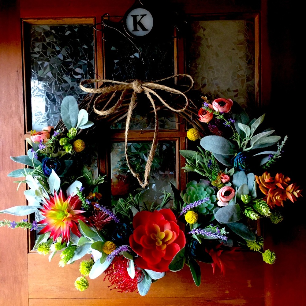 Wreath with succulents